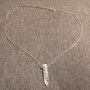 Silver necklace with a crystal pendant